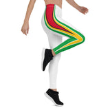 Guyana flag white Leggings - Conscious Apparel Store