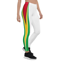 Guyana flag white Leggings - Conscious Apparel Store