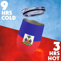 Haiti Flag 12oz Wine Tumbler - Conscious Apparel Store