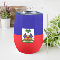 Haiti Flag 12oz Wine Tumbler - Conscious Apparel Store