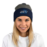 Haiti Map Pom-Pom Beanie - Conscious Apparel Store