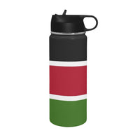 Kenya Flag Insulated Water Bottle with Straw Lid (18 oz) - Conscious Apparel Store