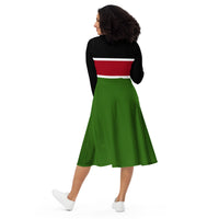 Kenya Flag long sleeve midi dress - Conscious Apparel Store