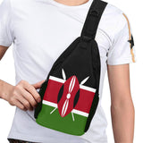 Kenya Flag Men's Casual Chest Bag - Conscious Apparel Store