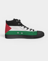 Palestine Flag Men's Hightop Canvas Shoe - Black - Conscious Apparel Store