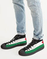 Palestine Flag Men's Hightop Canvas Shoe - Black - Conscious Apparel Store