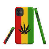 Rasta Leaf Tough Cellphone Case for iPhone® - Conscious Apparel Store