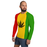 Rastafarian Flag Leaf Men's Rash Guard - Conscious Apparel Store