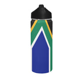 South Africa Flag Insulated Water Bottle with Straw Lid (18 oz) - Conscious Apparel Store