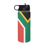 South Africa Flag Insulated Water Bottle with Straw Lid (18 oz) - Conscious Apparel Store