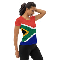 South Africa Flag Women's Athletic T-shirt - Conscious Apparel Store