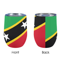 St Kitts & Nevis Flag 12oz Wine Tumbler - Conscious Apparel Store