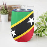 St Kitts & Nevis Flag 12oz Wine Tumbler - Conscious Apparel Store