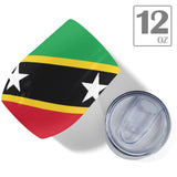 St Kitts & Nevis Flag 12oz Wine Tumbler - Conscious Apparel Store