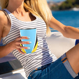 St Lucia Flag 12oz Wine Tumbler - Conscious Apparel Store