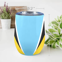 St Lucia Flag 12oz Wine Tumbler - Conscious Apparel Store