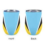 St Lucia Flag 12oz Wine Tumbler - Conscious Apparel Store