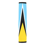 St Lucia Flag Car Seat Belt Cover 7''x12.6'' (Pack of 2) - Conscious Apparel Store