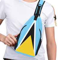 St Lucia Flag Men's Casual Chest Bag - Conscious Apparel Store