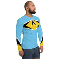 St Lucia Flag Men's Rash Guard - Conscious Apparel Store