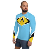 St Lucia Flag Men's Rash Guard - Conscious Apparel Store