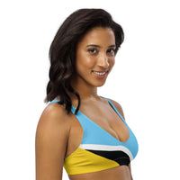 St Lucia Flag padded bikini top - Conscious Apparel Store