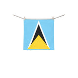 St Lucia Flag Square Towel 13“x13” - Conscious Apparel Store