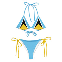 St Lucia Flag string bikini - Conscious Apparel Store