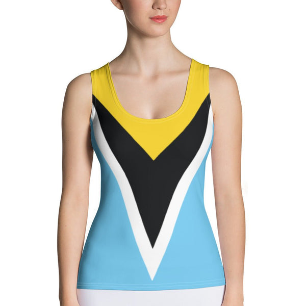 St Lucia Flag Women's Tank Top - Conscious Apparel Store