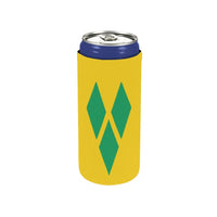St Vincent Flag Neoprene Can Cooler 5" x 2.3" dia. - Conscious Apparel Store