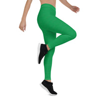 Subliminal Egyptian Ankh Cross (Green) Leggings - Conscious Apparel Store