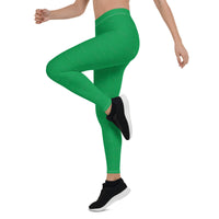 Subliminal Egyptian Ankh Cross (Green) Leggings - Conscious Apparel Store