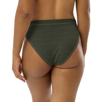 Subliminal Egyptian Ankh Cross high-waisted bikini bottom (Olive) - Conscious Apparel Store