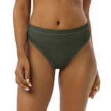 Subliminal Egyptian Ankh Cross high-waisted bikini bottom (Olive) - Conscious Apparel Store