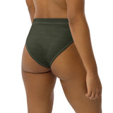 Subliminal Egyptian Ankh Cross high-waisted bikini bottom (Olive) - Conscious Apparel Store