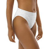 Subliminal Egyptian Ankh Cross high-waisted bikini bottom (White) - Conscious Apparel Store