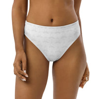 Subliminal Egyptian Ankh Cross high-waisted bikini bottom (White) - Conscious Apparel Store