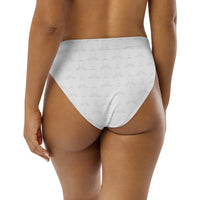 Subliminal Egyptian Ankh Cross high-waisted bikini bottom (White) - Conscious Apparel Store