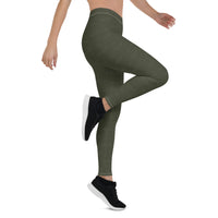 Subliminal Egyptian Ankh Cross (Olive) Leggings - Conscious Apparel Store