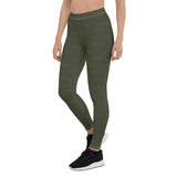 Subliminal Egyptian Ankh Cross (Olive) Leggings - Conscious Apparel Store