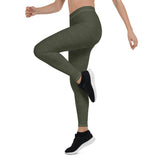 Subliminal Egyptian Ankh Cross (Olive) Leggings - Conscious Apparel Store