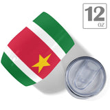 Suriname Flag 12oz Wine Tumbler - Conscious Apparel Store