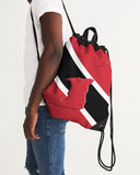 Trinidad & Tobago Flag Map Canvas Drawstring Bag - Conscious Apparel Store