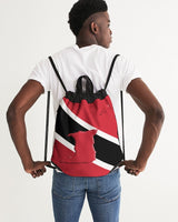 Trinidad & Tobago Flag Map Canvas Drawstring Bag - Conscious Apparel Store