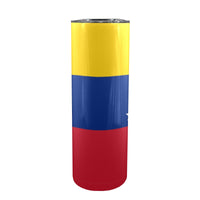 Venezuela Flag 20oz Tall Skinny Tumbler with Lid and Straw - Conscious Apparel Store