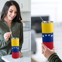 Venezuela Flag 20oz Tall Skinny Tumbler with Lid and Straw - Conscious Apparel Store