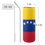 Venezuela Flag 20oz Tall Skinny Tumbler with Lid and Straw - Conscious Apparel Store