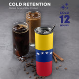 Venezuela Flag 20oz Tall Skinny Tumbler with Lid and Straw - Conscious Apparel Store