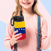 Venezuela Flag Kids Water Bottle with Straw Lid (12 oz) - Conscious Apparel Store