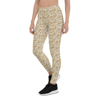 White Hieroglyphics Leggings - Conscious Apparel Store